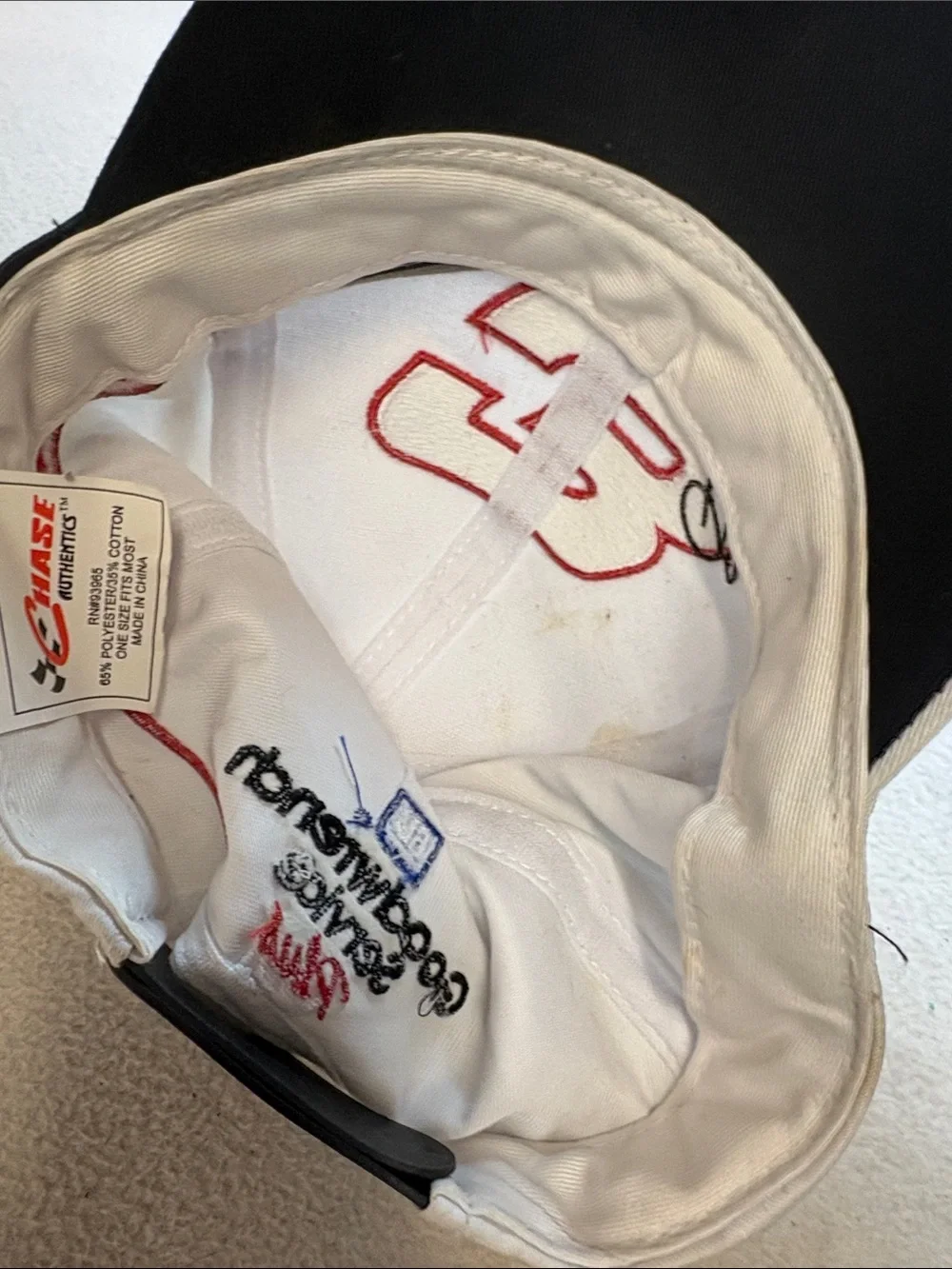 Dale Earnhardt Nascar White Black Red Number 3 Racing Cap